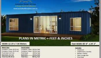 4 Bed + 2 Bath Container House Plan